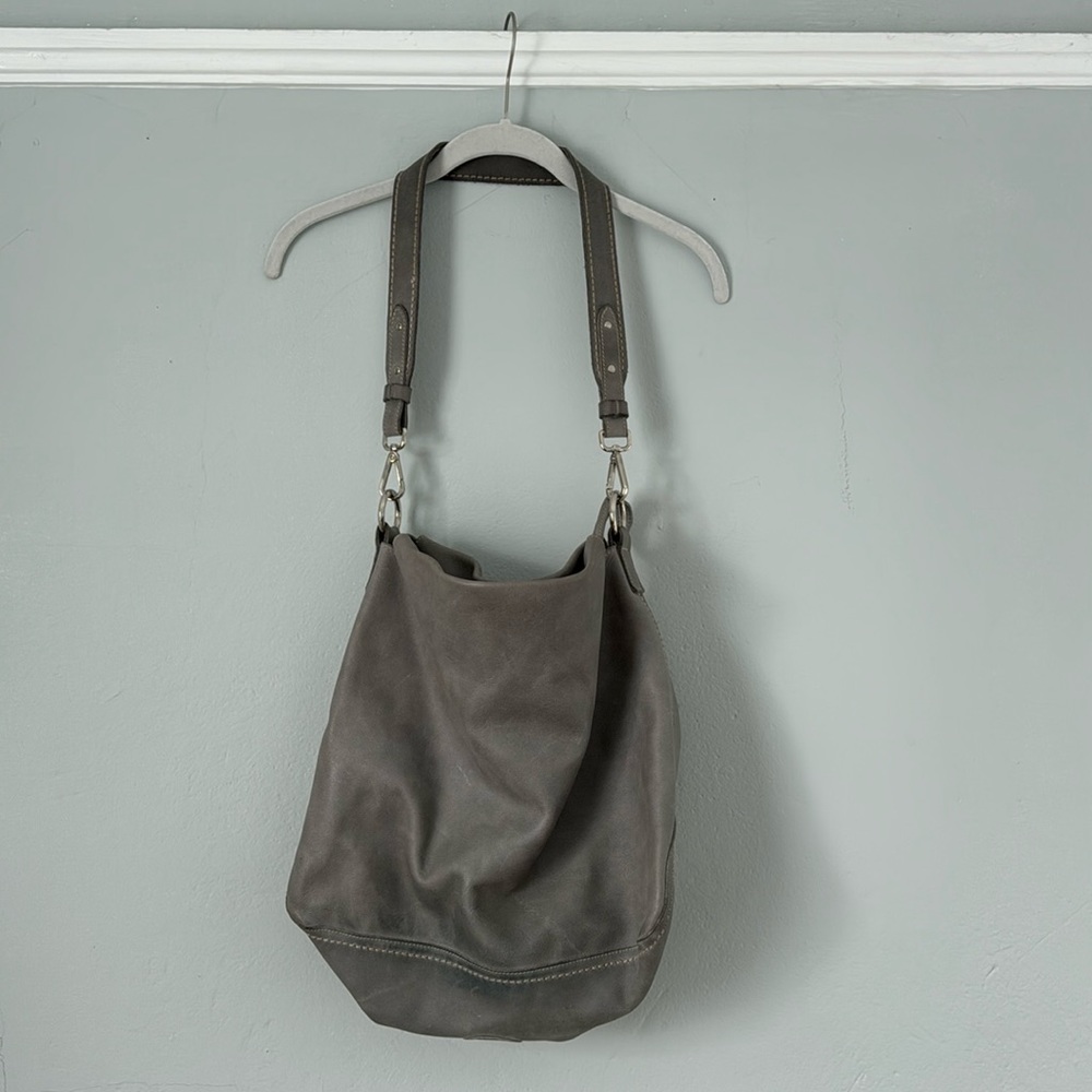 Roots Canada Grey Leather Bag
